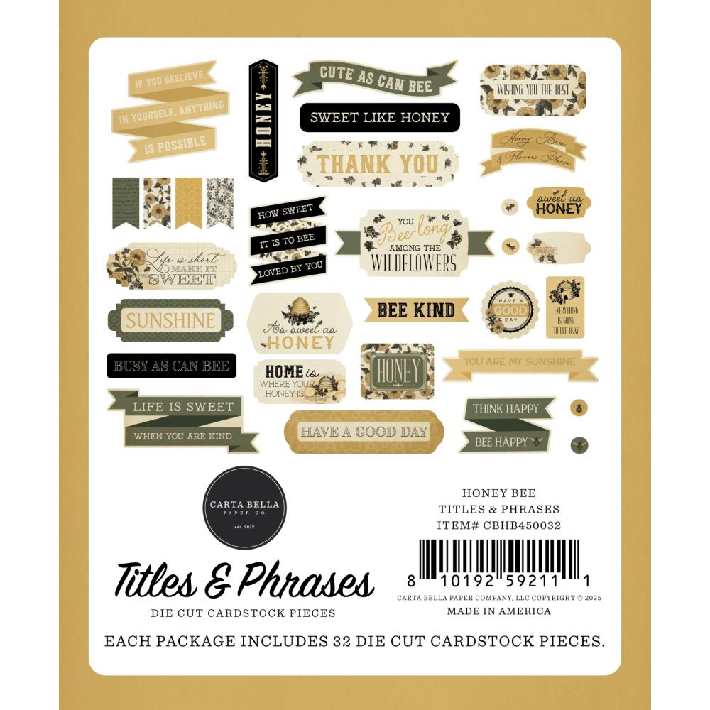 Carta Bella Honey Bee Titles And Phrases cbhb450032 Packaging View