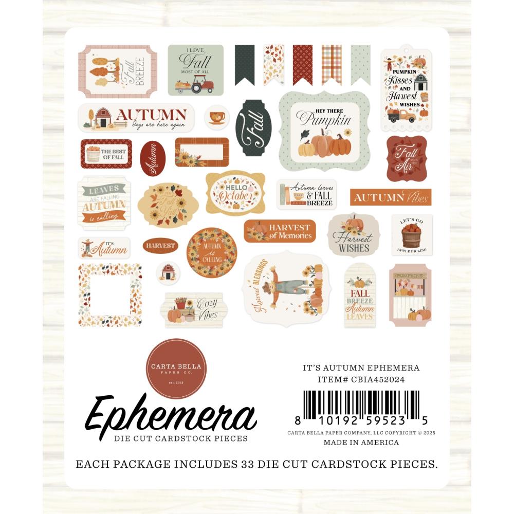 Carta Bella It's Autumn Ephemera cbia452024 Packaging View
