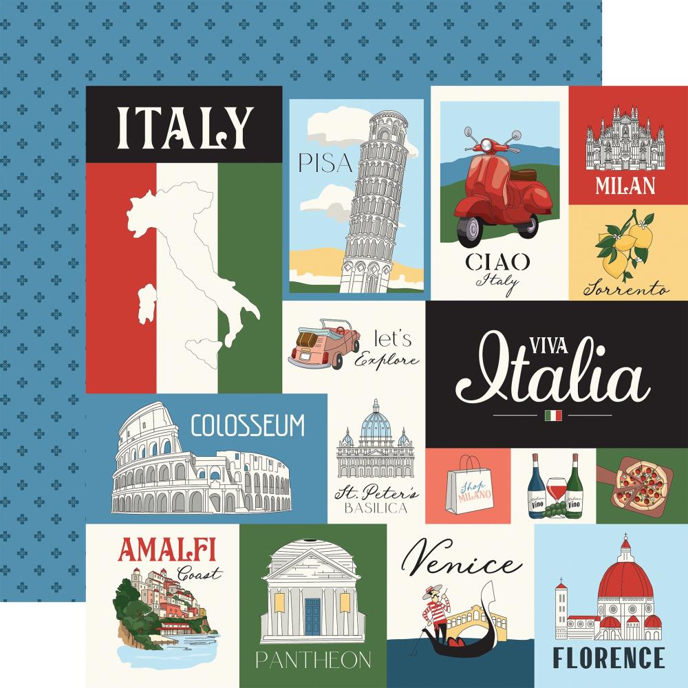 Carta Bella Italy 12 x 12 Collection Kit cbi472016 Multi Journaling Cards