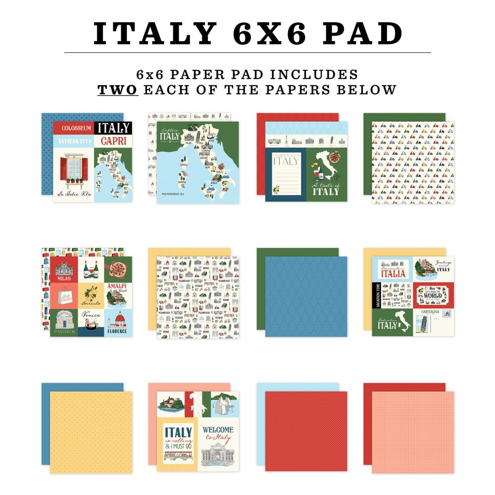 Carta Bella Italy 6 x 6 Paper Pad cbi472023 Travel Designs