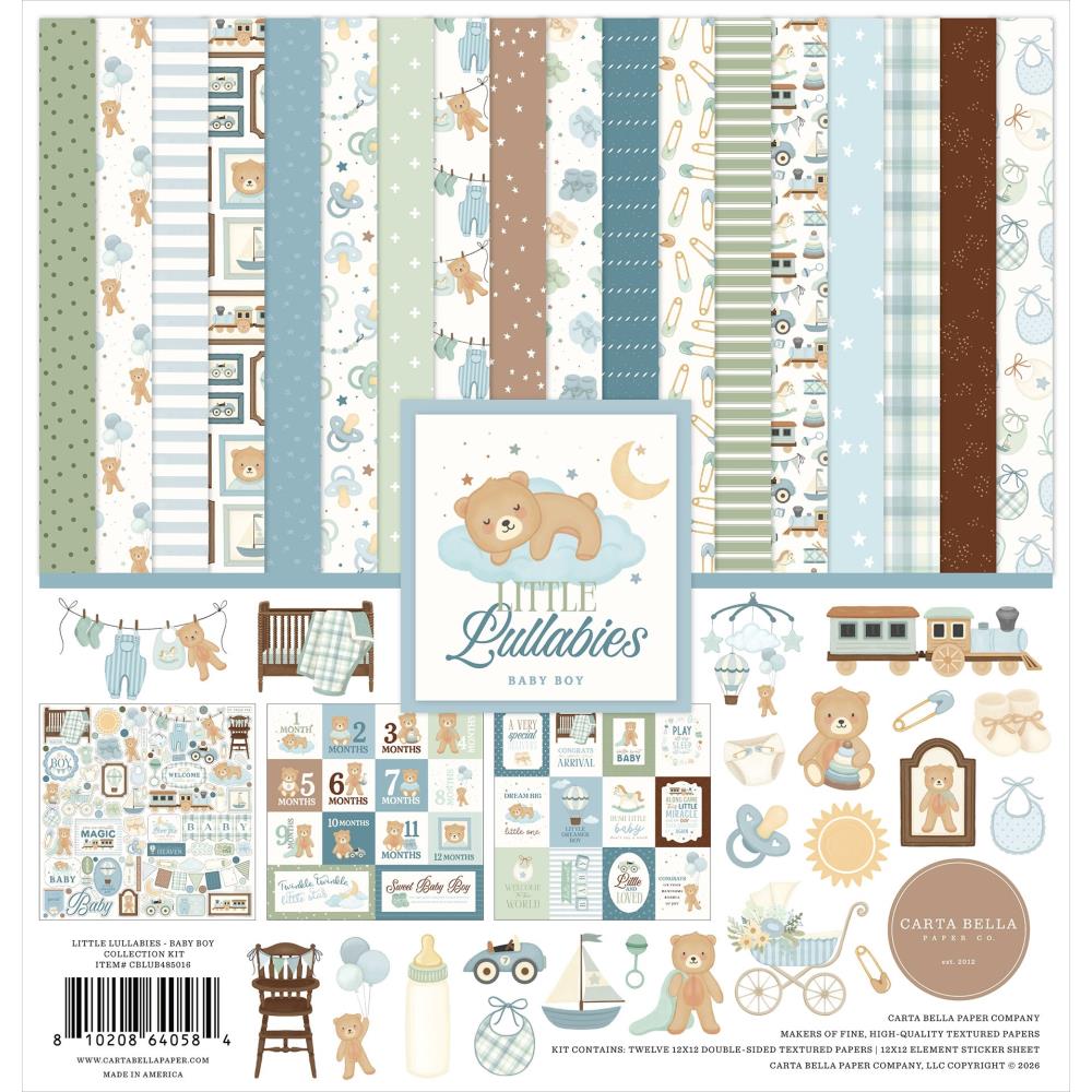 Carta Bella Little Lullabies Baby Boy 12 x 12 Collection Kit cblub485016