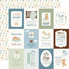 Carta Bella Little Lullabies Baby Boy 12 x 12 Collection Kit cblub485016 3x4 Journaling Cards
