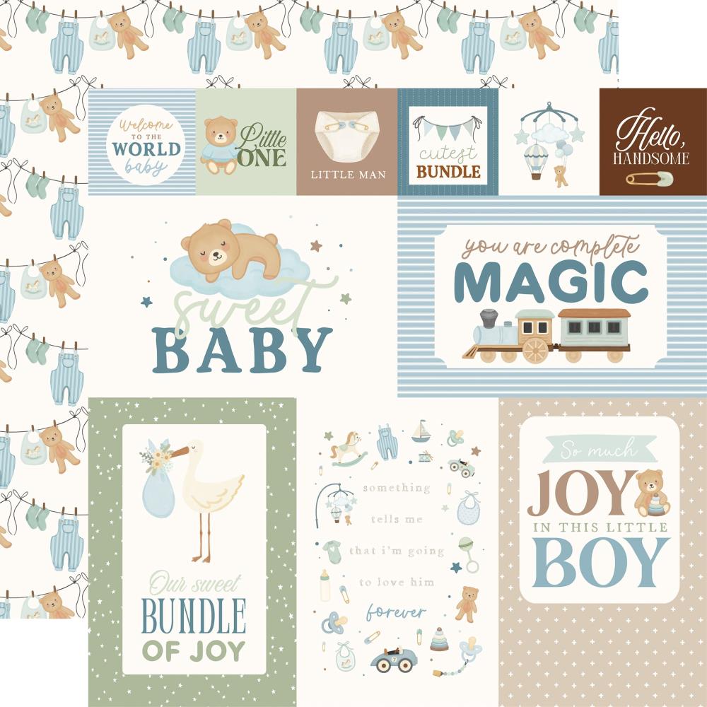 Carta Bella Little Lullabies Baby Boy 12 x 12 Collection Kit cblub485016 Multi Journaling Cards