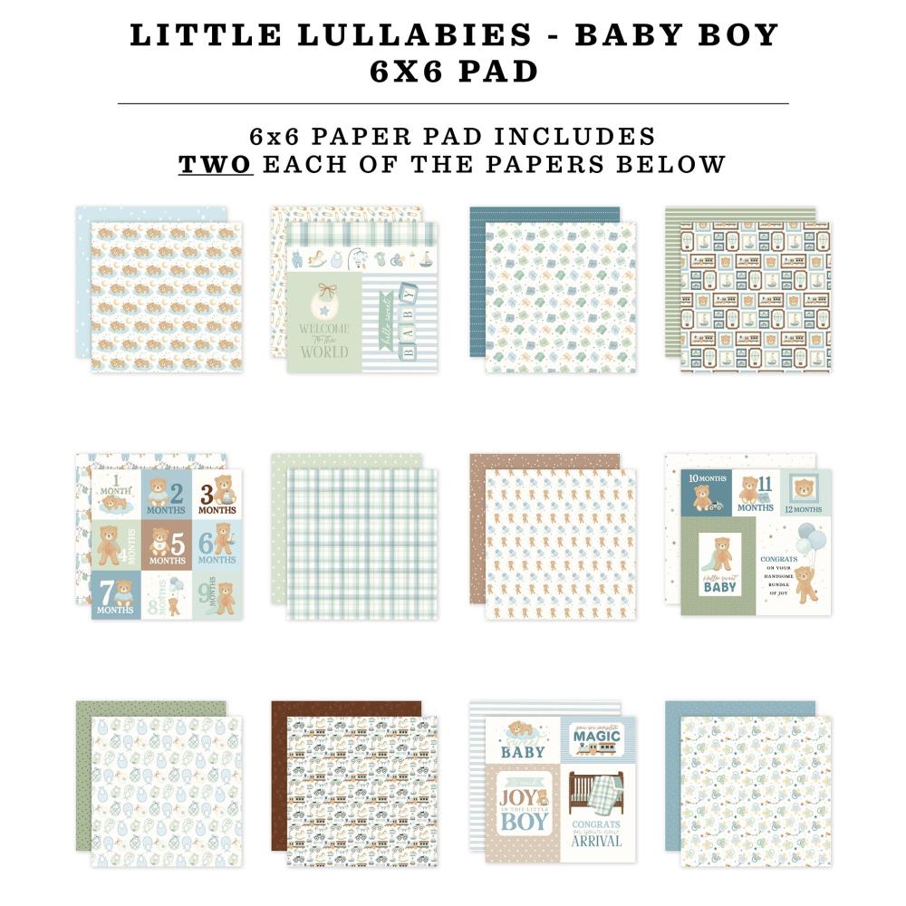 Carta Bella Little Lullabies Baby Boy 6 x 6 Paper Pad cblub485023 Detailed Images