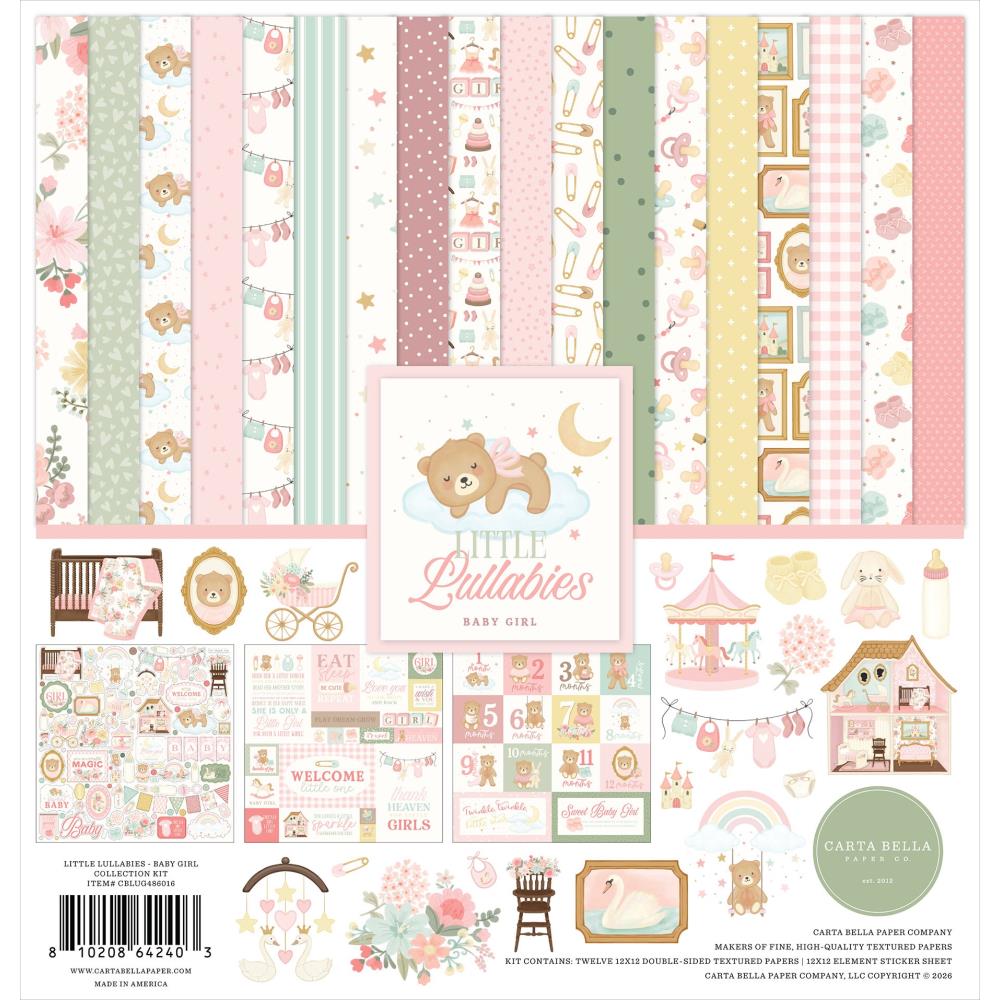 Carta Bella Little Lullabies Baby Girl 12 x 12 Collection Kit cblug486016