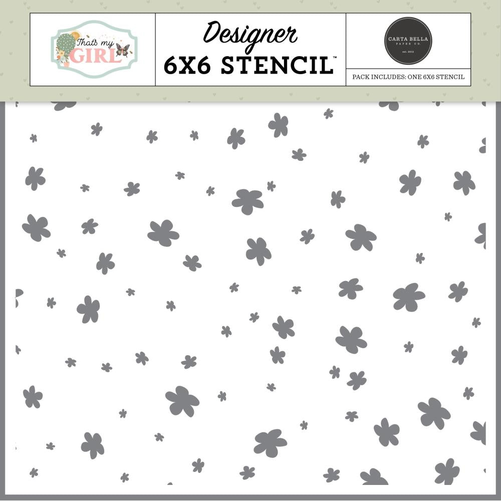 Carta Bella Little Wildflower 6 x 6 Stencil cbg418033