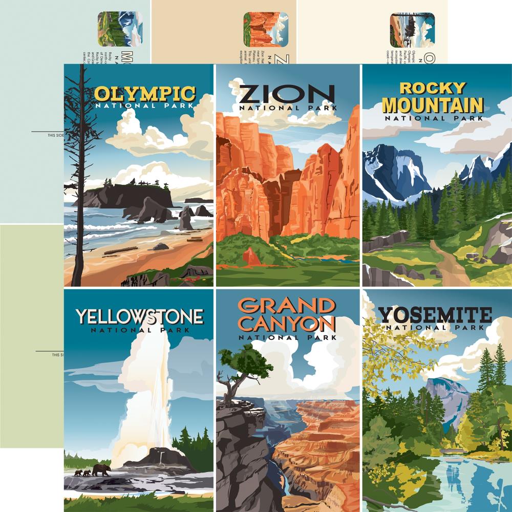 Carta Bella National Parks 12 x 12 Collection Kit cbn443016 Explore Post Cards
