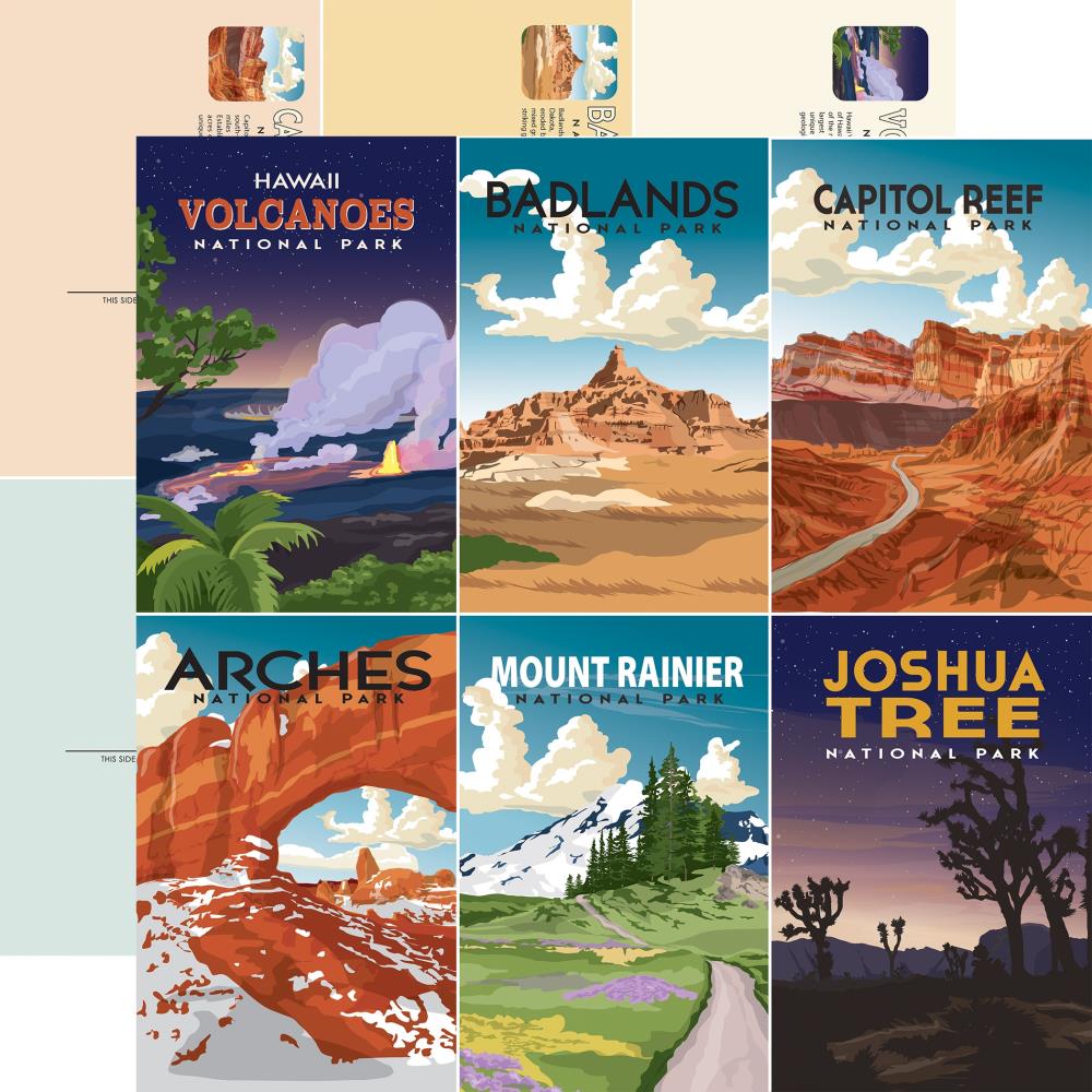 Carta Bella National Parks 12 x 12 Collection Kit cbn443016 Scenic Post Cards