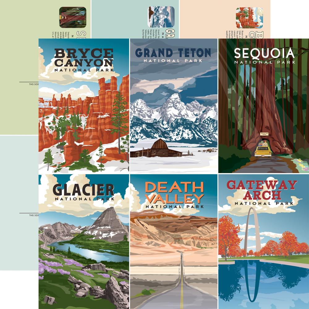 Carta Bella National Parks 12 x 12 Collection Kit cbn443016 Wander Post Cards