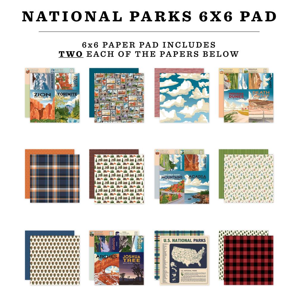 Carta Bella National Parks 6 x 6 Paper Pad cbn443023 Detailed Images