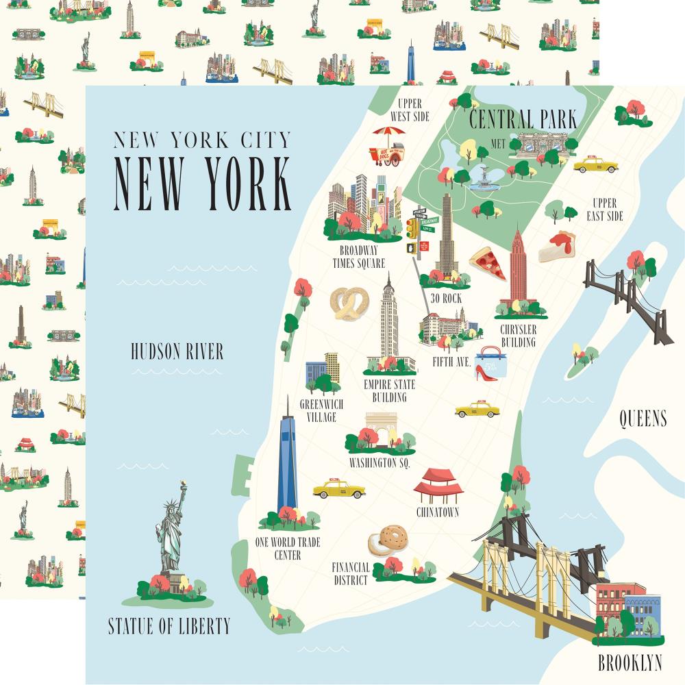 Carta Bella New York City 12 x 12 Collection Kit cbnyc471016 New York City Map