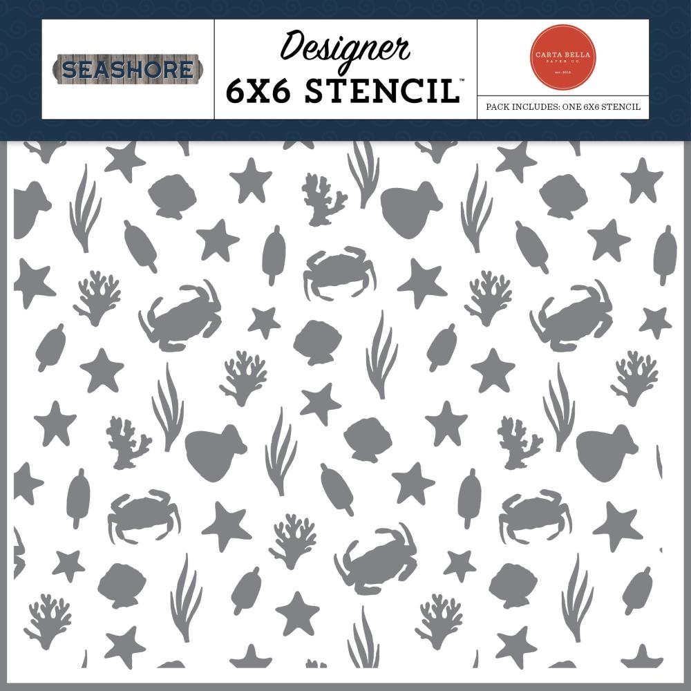 Carta Bella Ocean Friends 6 x 6 Stencil cbsh444035