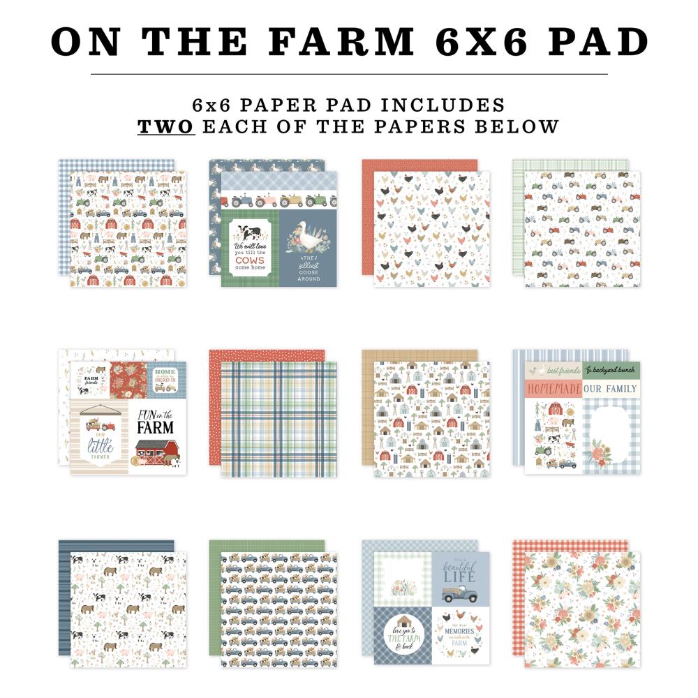 Carta Bella On The Farm 6 x 6 Paper Pad cbotf422023 Detailed View