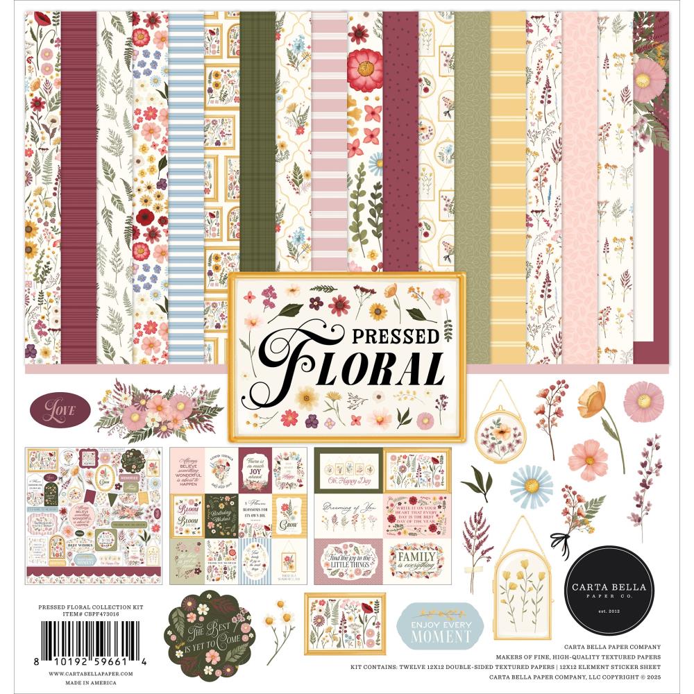 Carta Bella Pressed Floral 12 x 12 Collection Kit cbpf473016