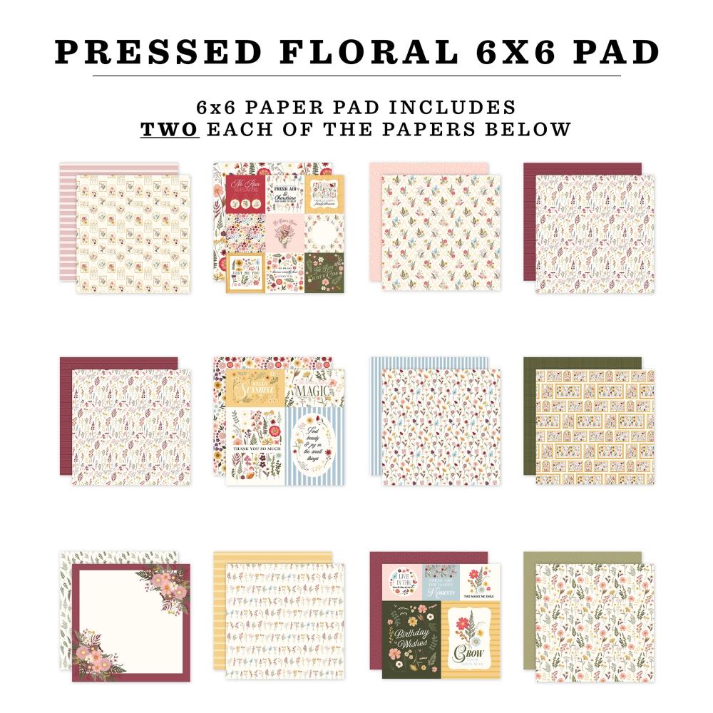 Carta Bella Pressed Floral 6 x 6 Paper Pad cbpf473023 Detailed Image