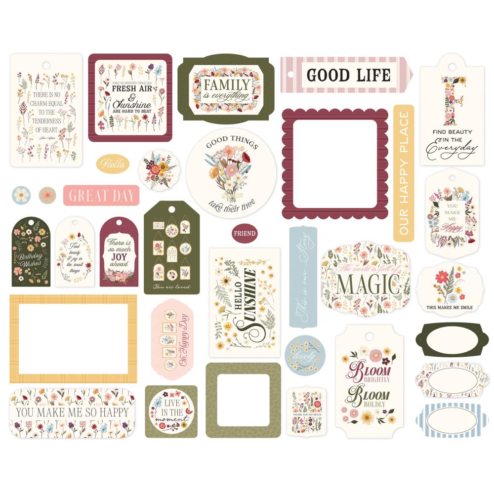 Carta Bella Pressed Floral Frames And Tags cbpf473025 Floral Sentiments