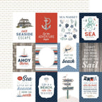 Carta Bella Seashore 12 x 12 Collection Kit cbsh444016 3X4 Journaling Cards