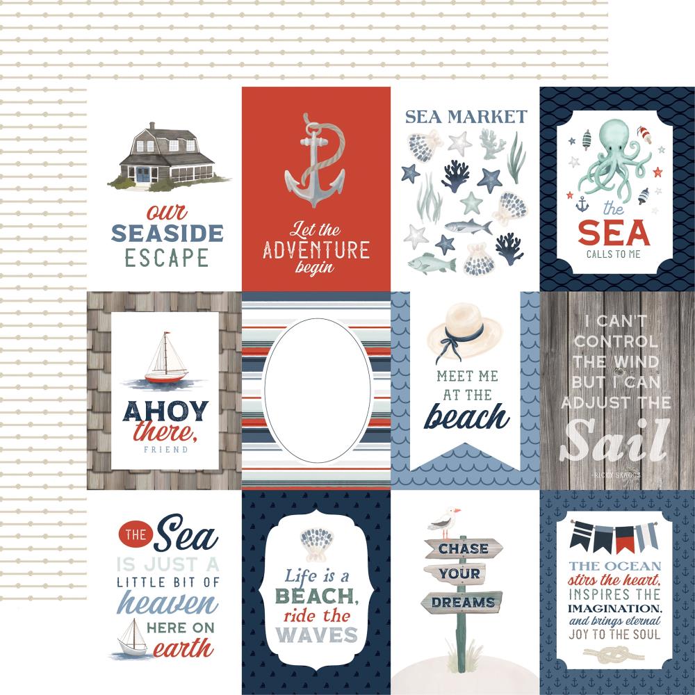 Carta Bella Seashore 12 x 12 Collection Kit cbsh444016 3X4 Journaling Cards