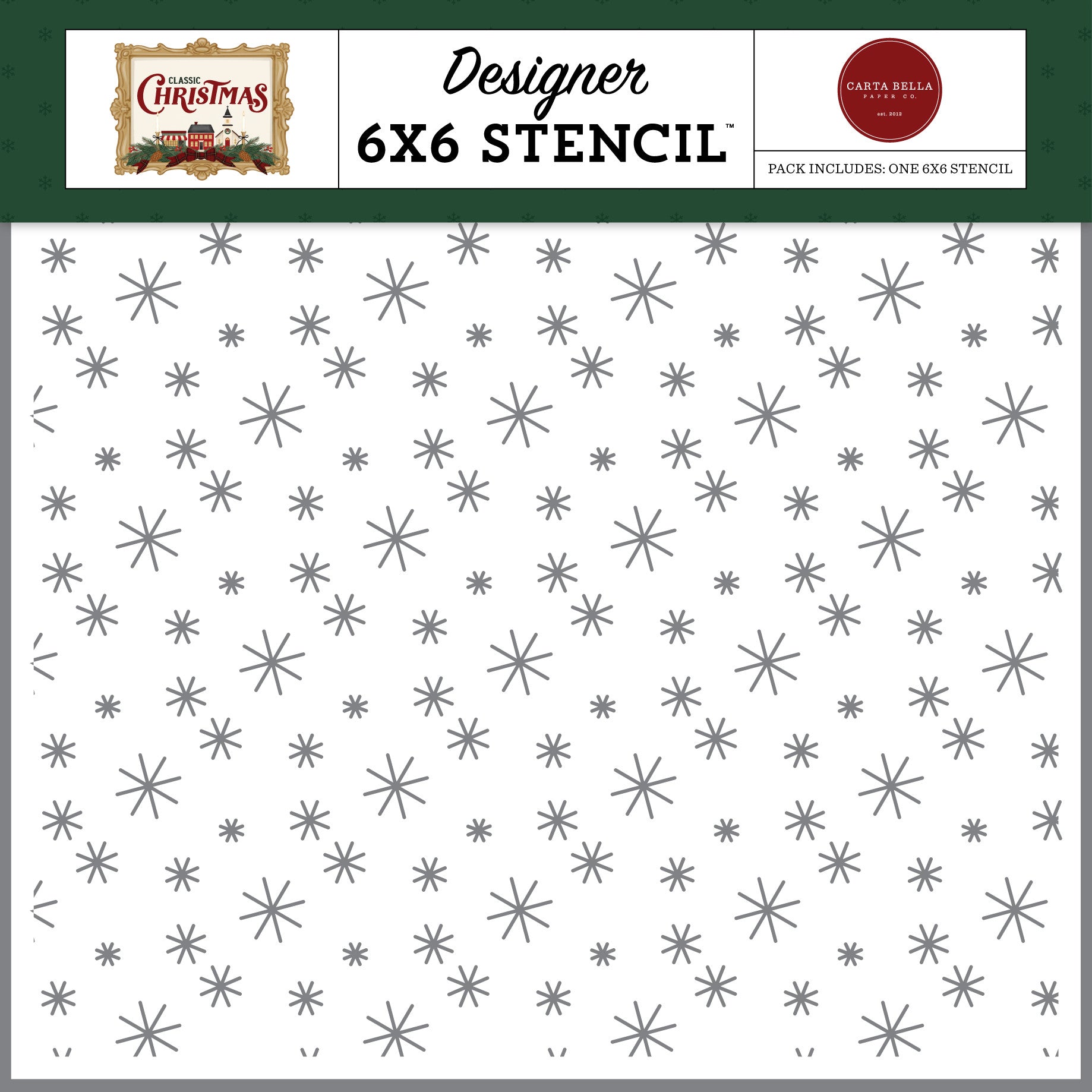 Carta Bella Season's Greetings Snowflakes 6 x 6 Stencil cbcc519033