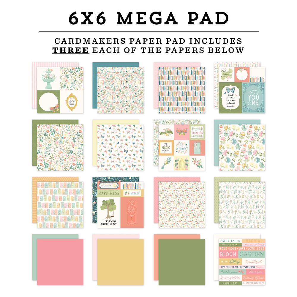 Carta Bella Secret Garden 6 x 6 Mega Paper Pad cbgd421031 Detailed Product View