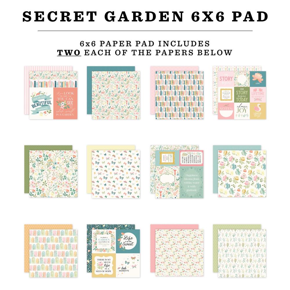 Carta Bella Secret Garden 6 x 6 Paper Pad cbgd421023 Detailed View