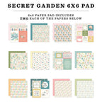 Carta Bella Secret Garden 6 x 6 Paper Pad cbgd421023 Detailed View