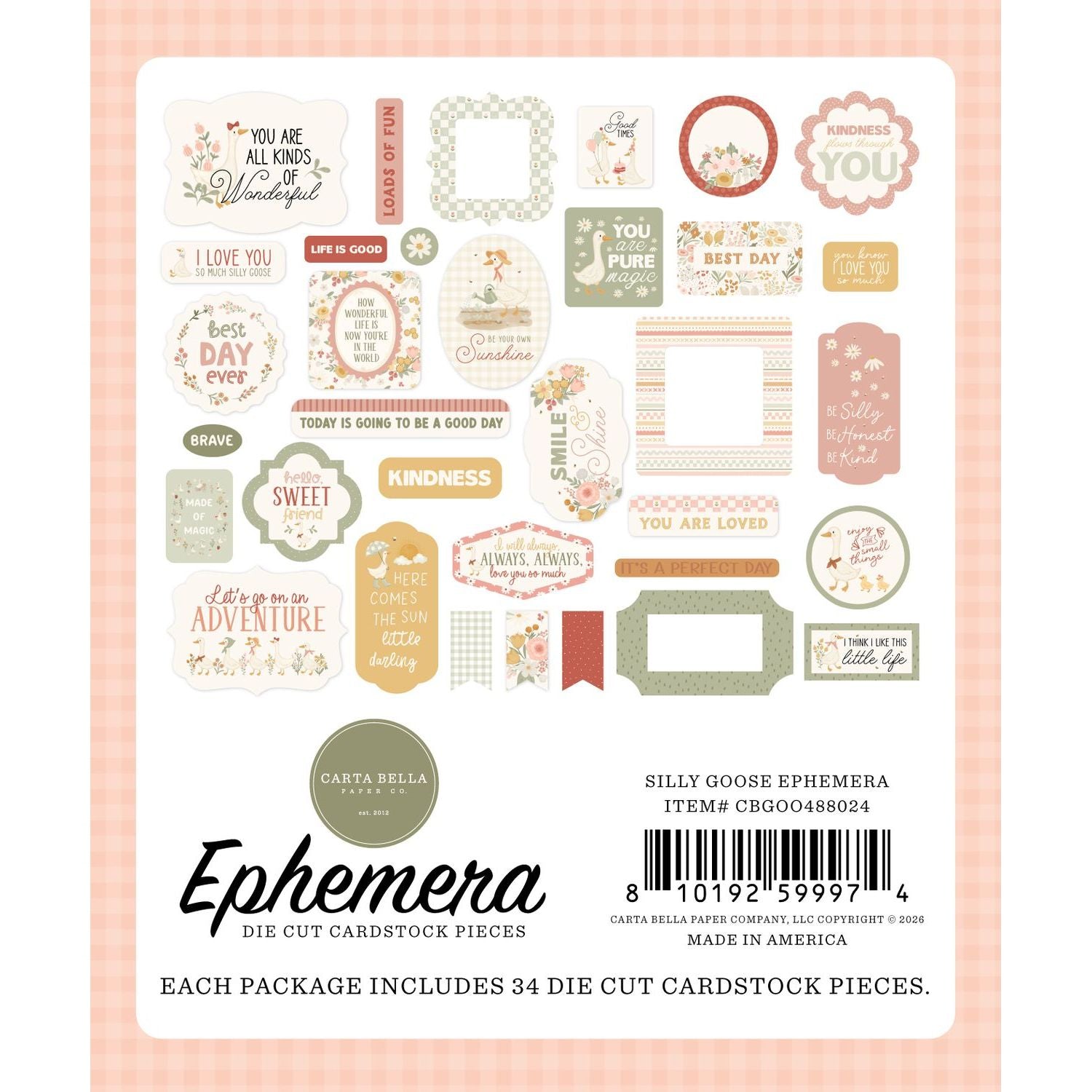 Carta Bella Silly Goose Ephemera cbgoo488024 Packaging Image