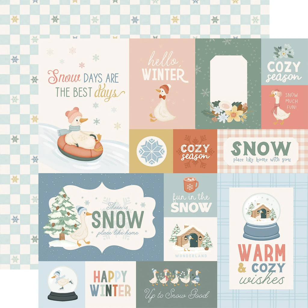 Carta Bella Silly Goose Winter 12 x 12 Collection Kit cbsgw540016 Snow Days Sentiments