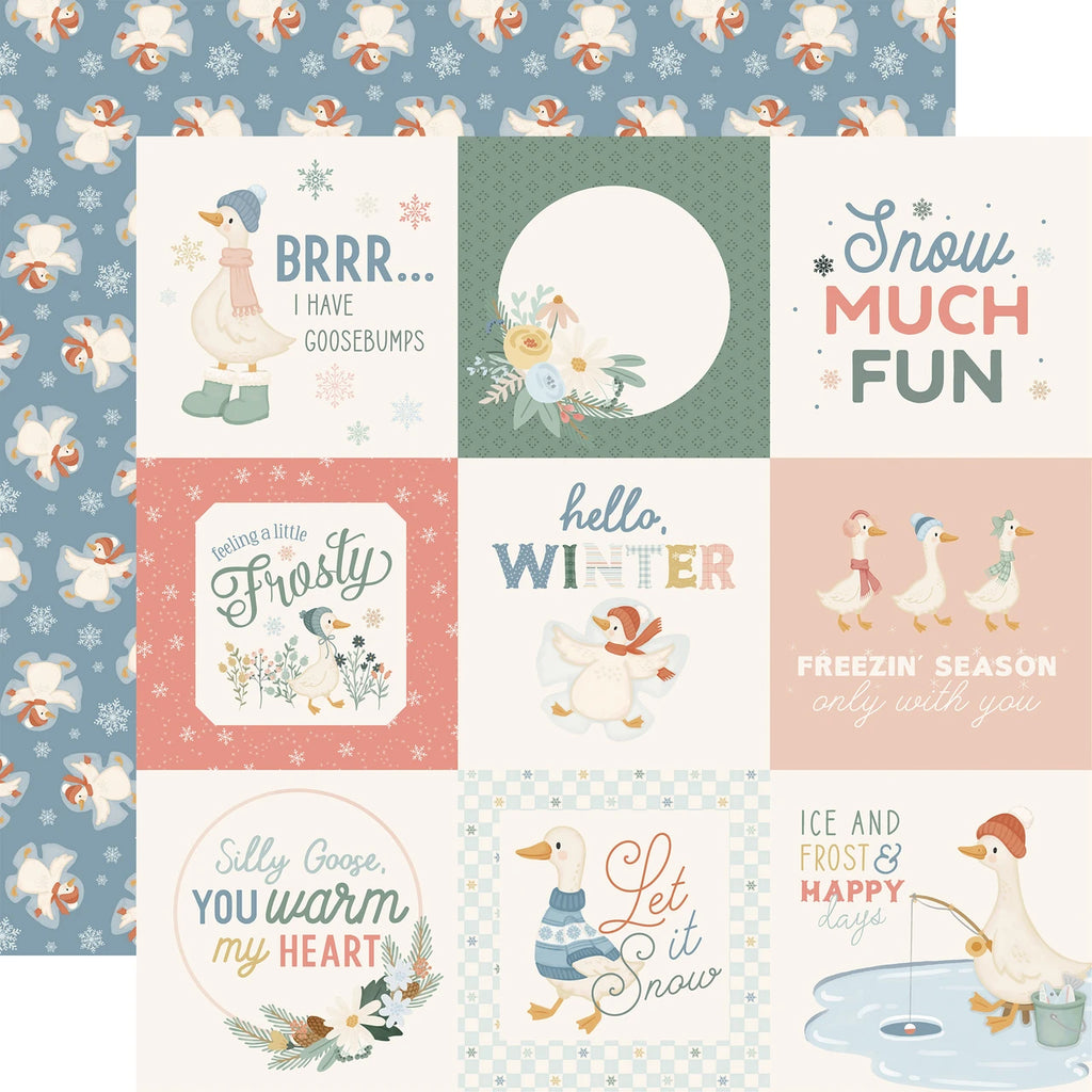 Carta Bella Silly Goose Winter 12 x 12 Mega Bundle cbsgw540050 Snow Sentiments