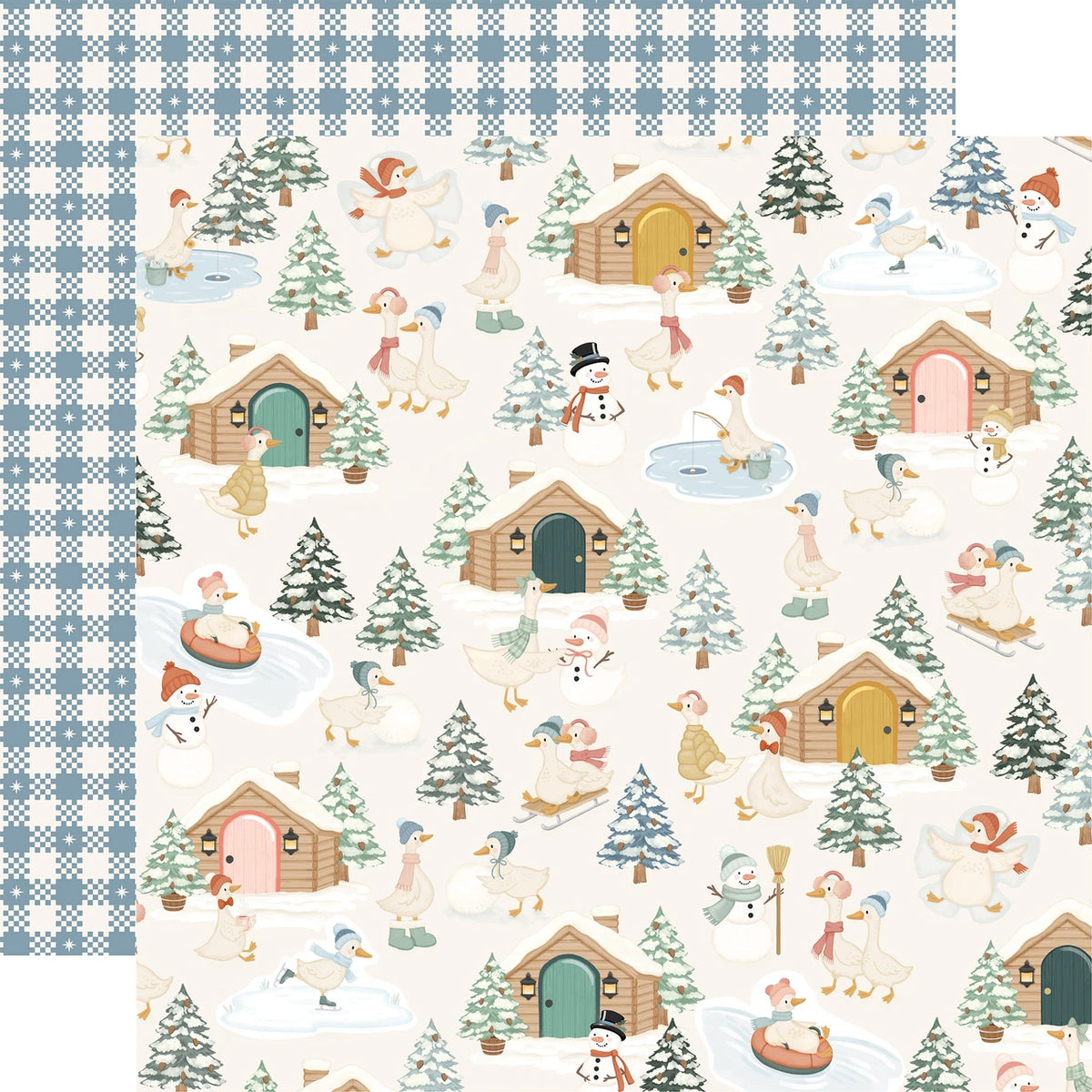 Carta Bella Silly Goose Winter 12 x 12 Mega Bundle cbsgw540050 Village Scene