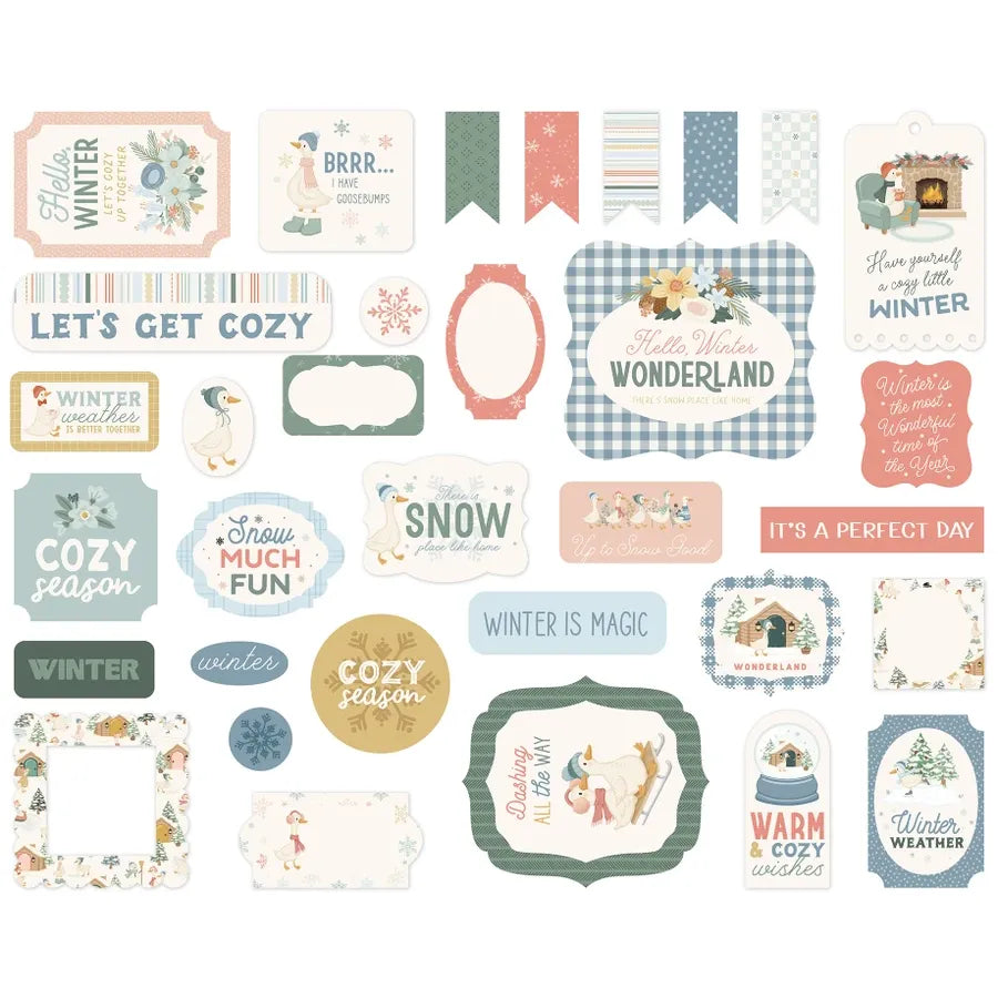 Carta Bella Silly Goose Winter Ephemera cbsgw540024 Cold Weather Sentiments