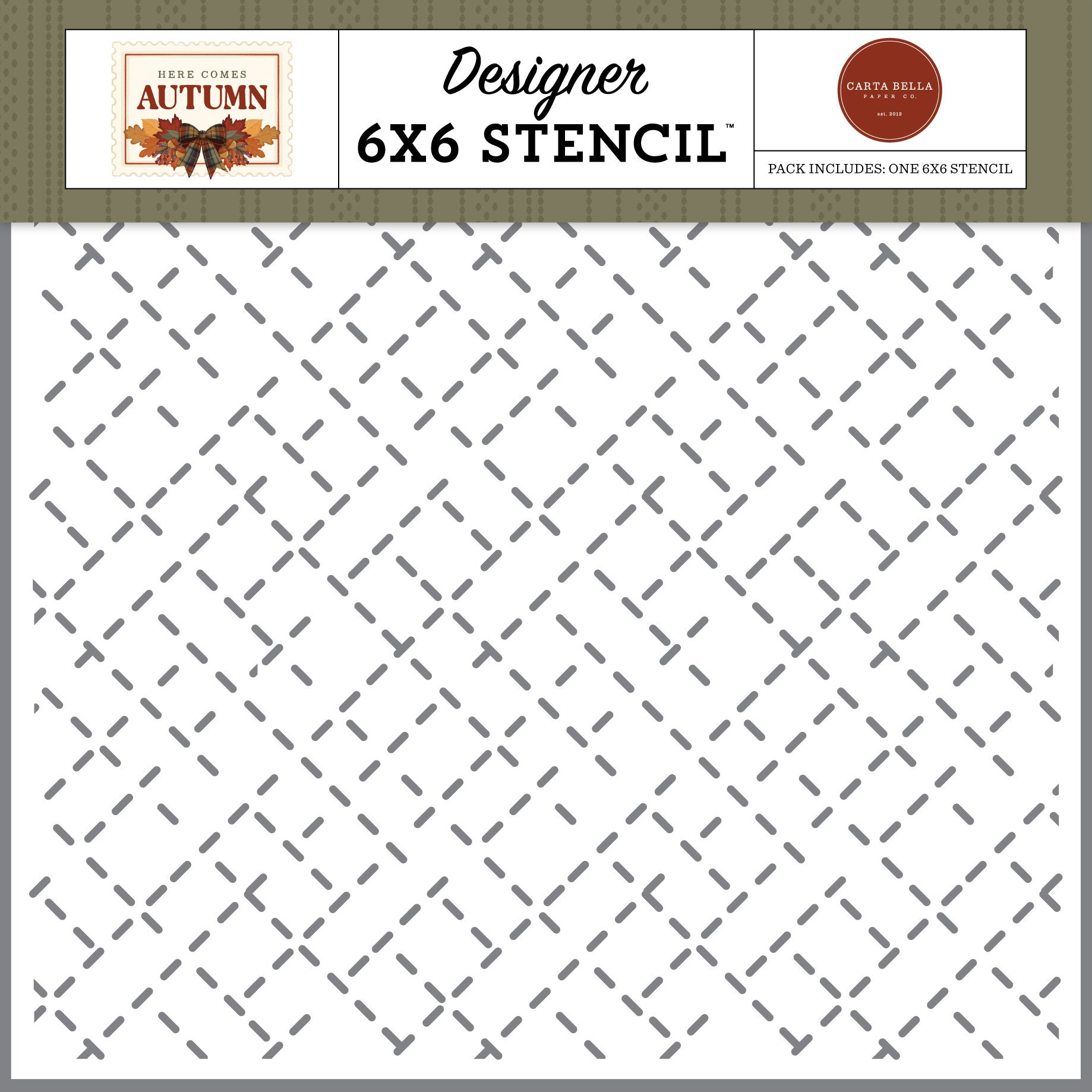 Carta Bella Thankful Stitches 6 x 6 Stencil cbhca513034