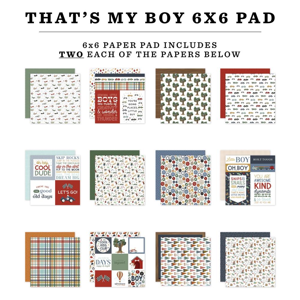 Carta Bella That's My Boy 6 x 6 Paper Pad cbb419023 Detailed Image