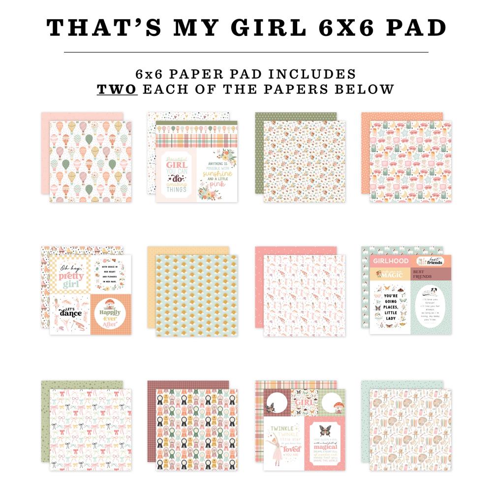 Carta Bella That's My Girl 6 x 6 Paper Pad cbg418023 Detailed Image