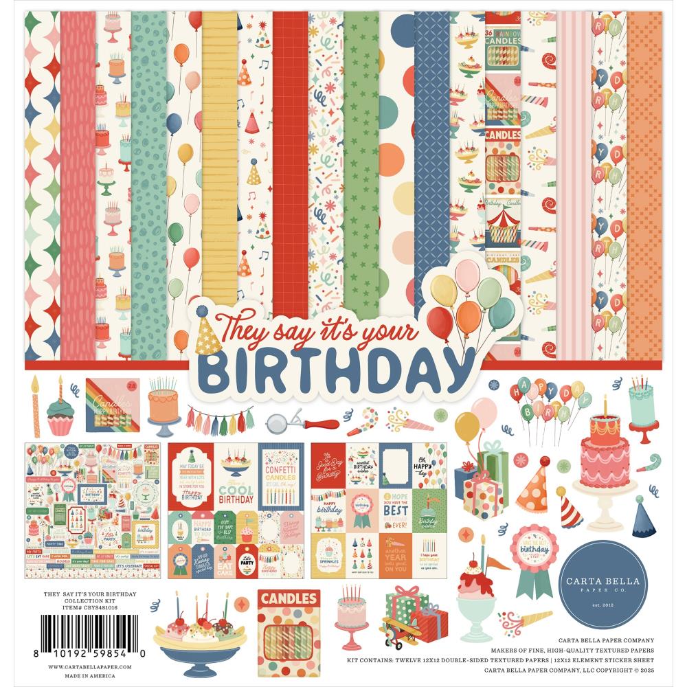 Carta Bella They Say It's Your Birthday 12 x 12 Collection Kit cbys481016