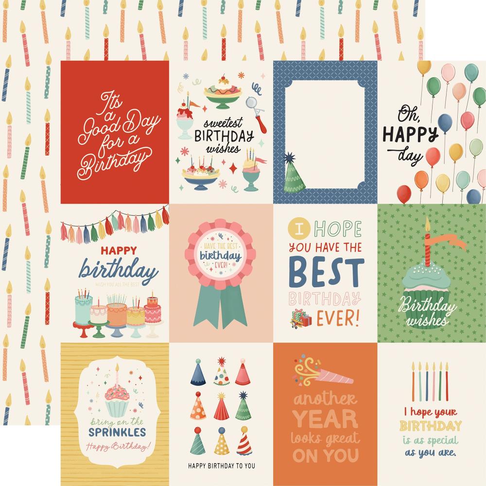 Carta Bella They Say It's Your Birthday 12 x 12 Collection Kit cbys481016 3x4 Journaling Cards