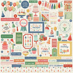 Carta Bella They Say It's Your Birthday 12 x 12 Collection Kit cbys481016 Cardstock Stickers