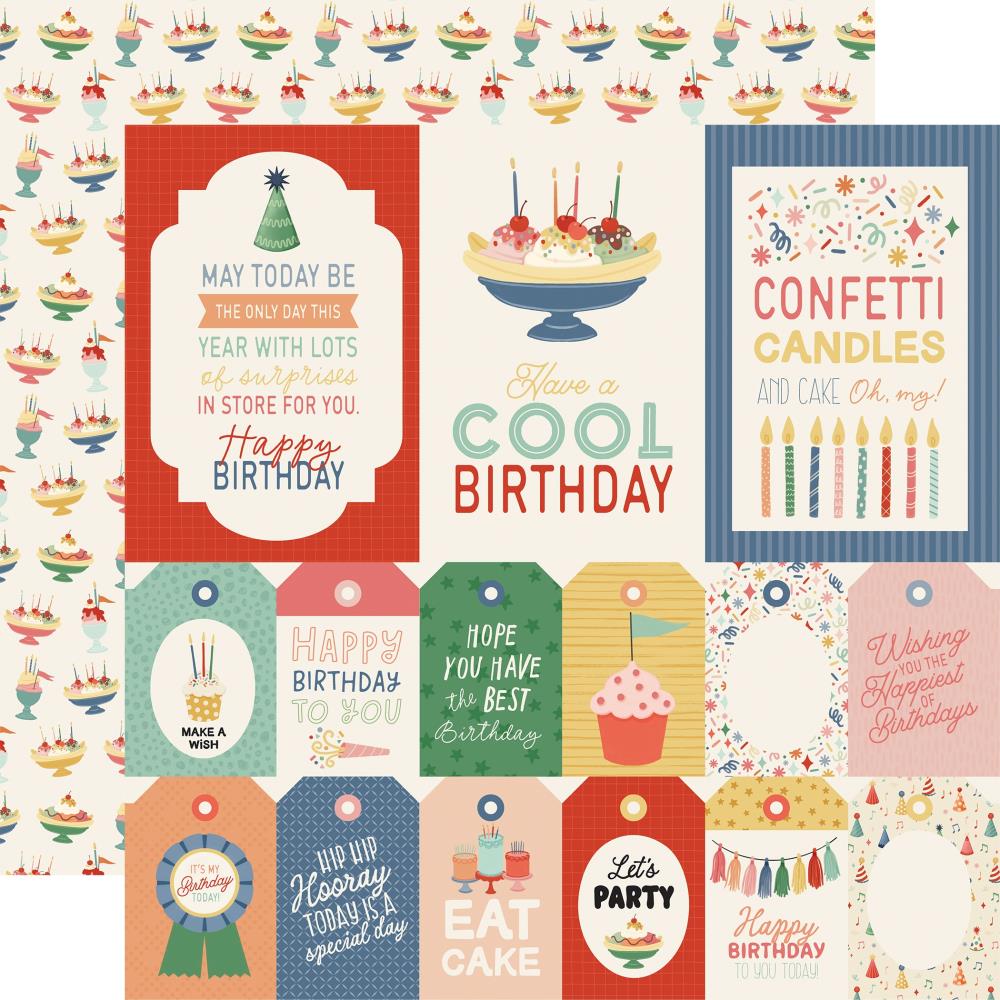 Carta Bella They Say It's Your Birthday 12 x 12 Collection Kit cbys481016 Tags And Journaling Cards
