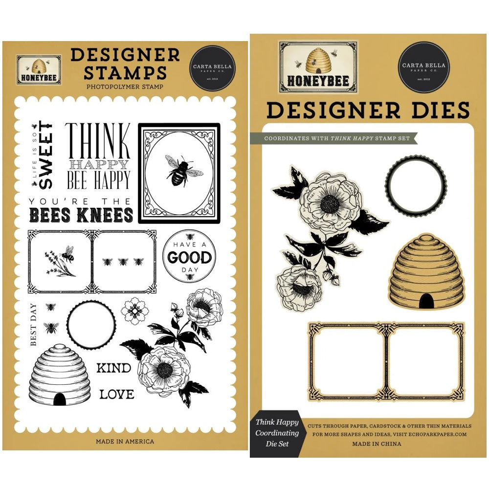 Carta Bella Think Happy Clear Stamps And Dies Bundle