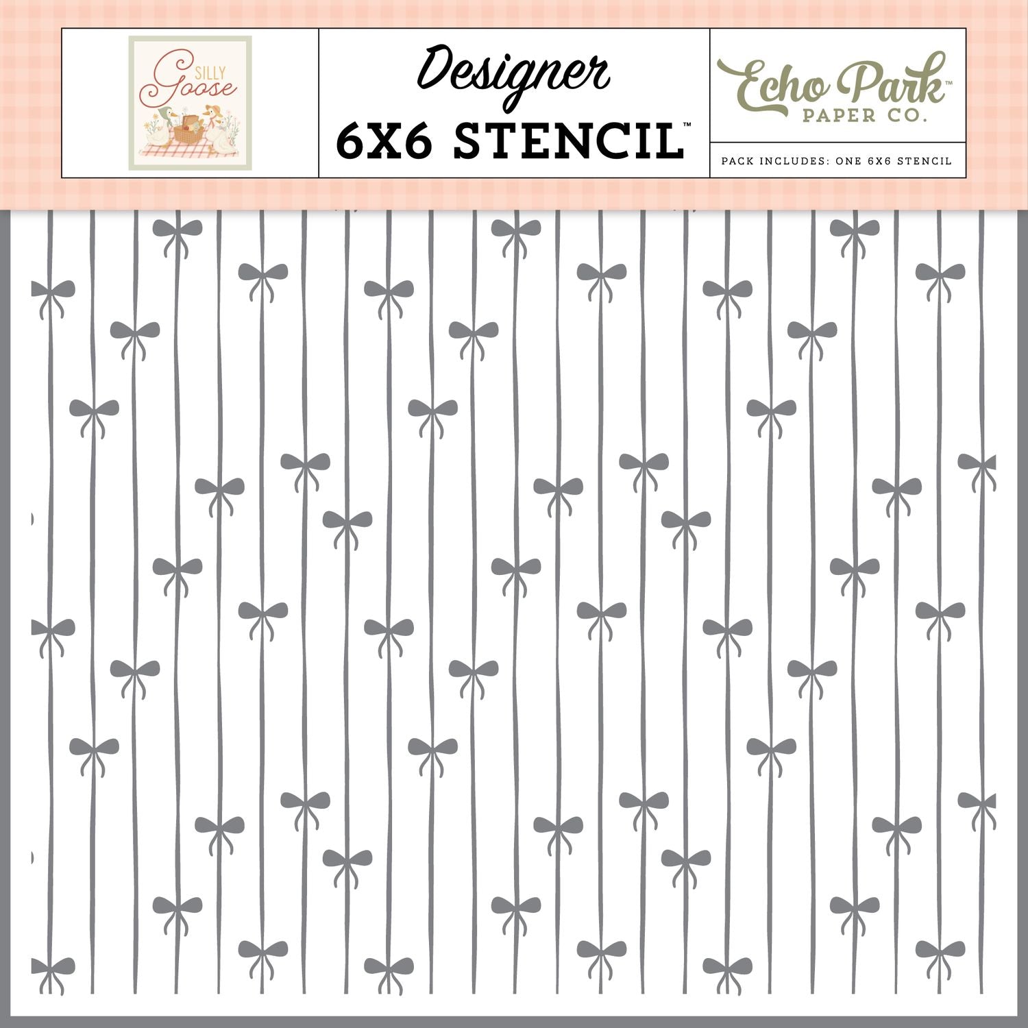Carta Bella Tied In A Bow 6 x 6 Stencil cbgoo488033