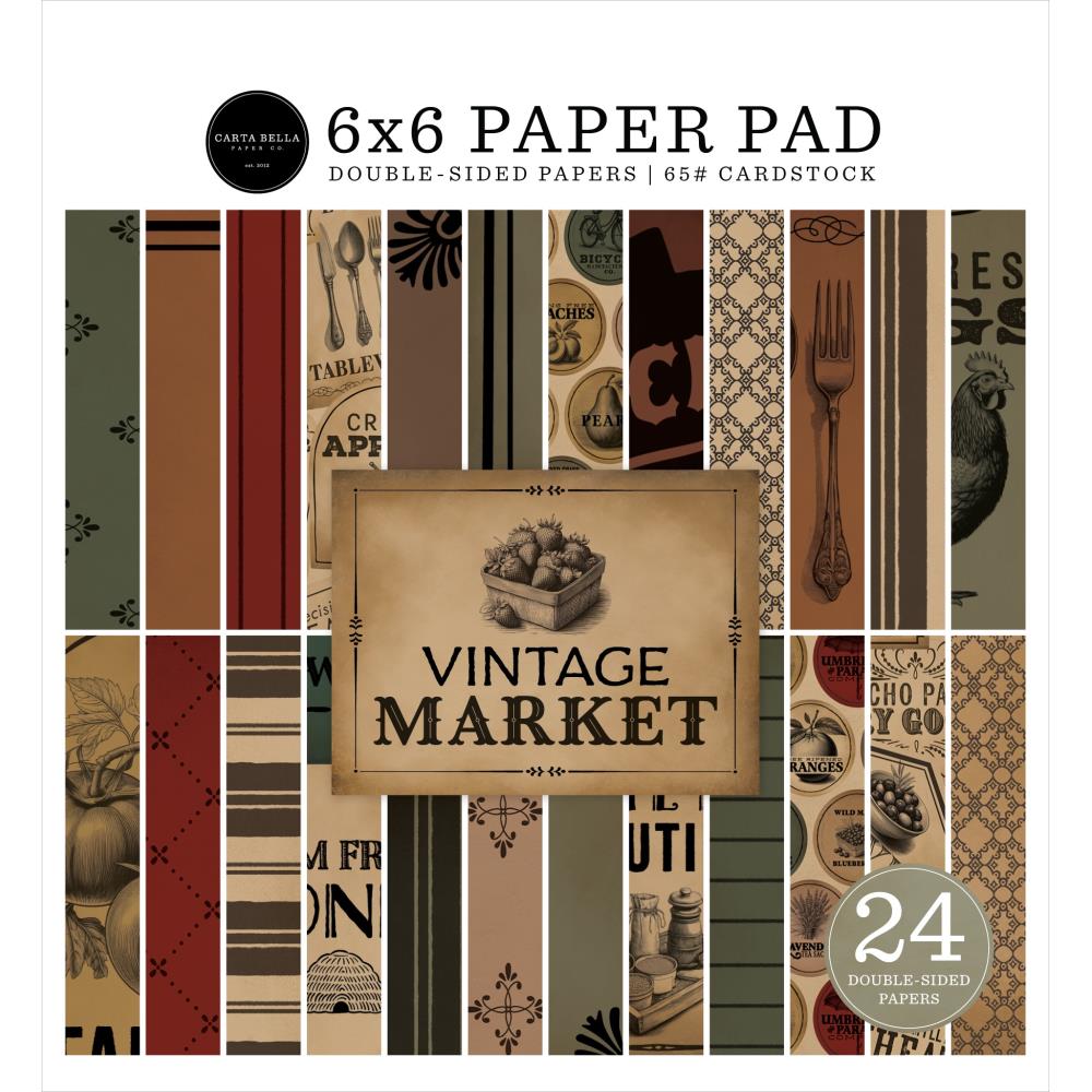 Carta Bella Vintage Market 6 x 6 Paper Pad cbvt449023
