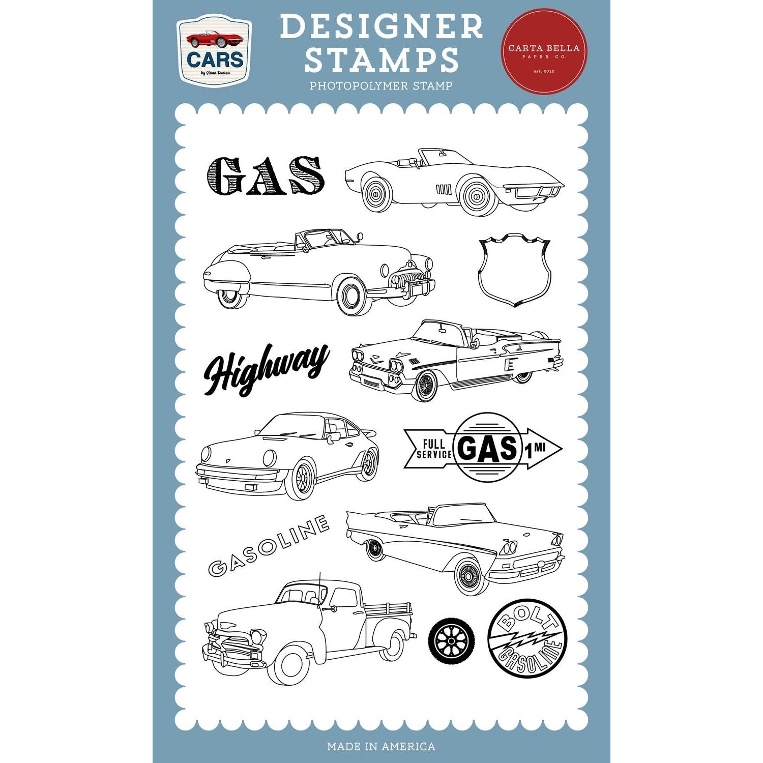 Carta Bella Vintage Vehicles Clear Stamps cbcar491043