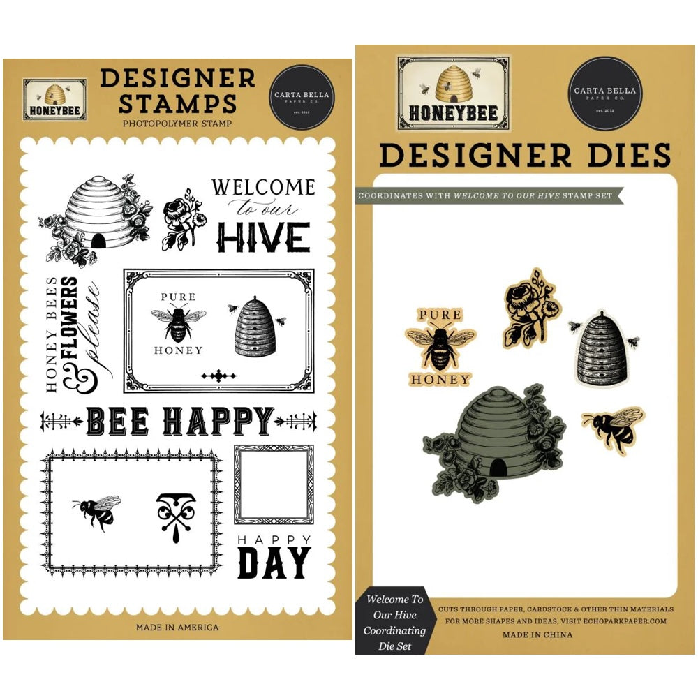 Carta Bella Welcome To Our Hive Clear Stamps And Dies Bundle