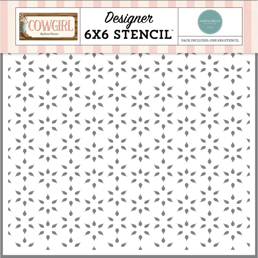 Carta Bella Western Flower 6 x 6 Stencil cbcg436034