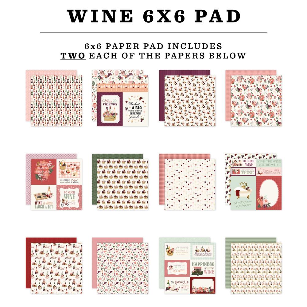 Carta Bella Wine 6 x 6 Paper Pad cbw479023 Detailed Images