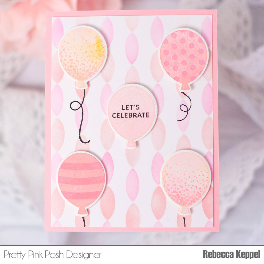 Pretty Pink Posh STREAMERS Stencils balloons