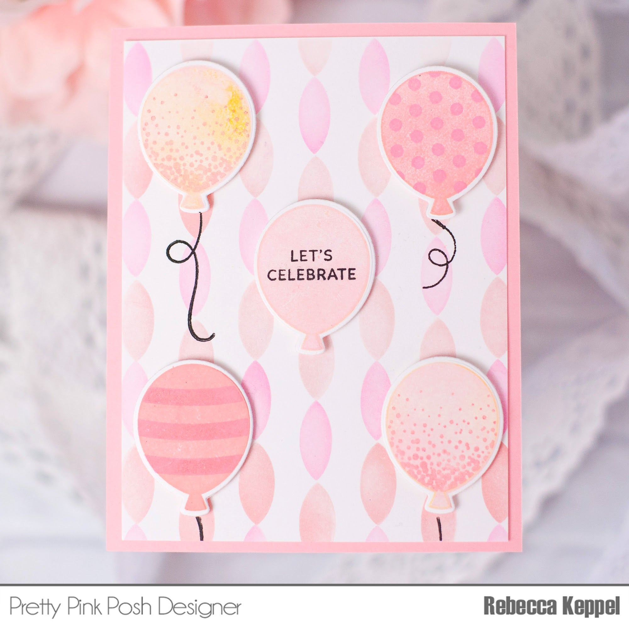 Pretty Pink Posh STREAMERS Stencils balloons