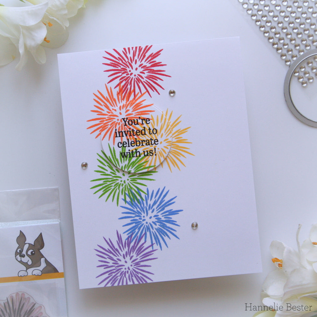 Simon Says Clear Stamps Celebration Fireworks sss302698c Out Of This World Celebration Invitation | color-code:ALT04