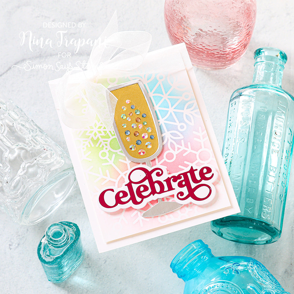 CZ Design Champagne Flute Wafer Die czd220 Diecember Celebrate Card