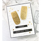 CZ Design Champagne Flute Wafer Die czd220 Diecember New Years Card